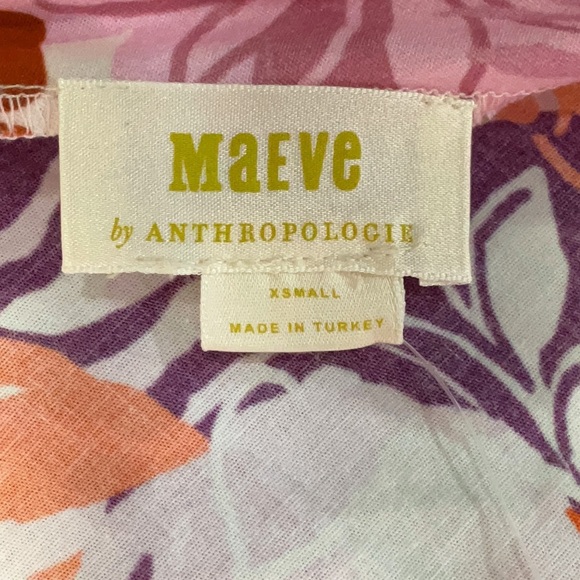 Anthropologie Pink and Orange Floral One-Shoulder Blouse Women’s XS - Picture 4 of 5